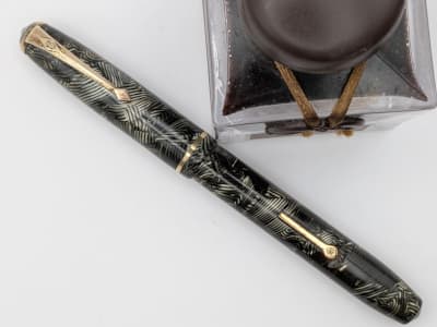 Conway Stewart No. 28 1950'S – Grey Hatch / Herringbone Celluloid – Fully Restored 1