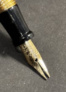 Salz Bros Peter Pan Mini Fountain Pen Gold Overlay Ring Top Flex - Restored 1