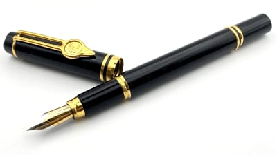 Waterman Leman 100 Fench Revolution Fountain Pen In Black 18K Gold Fine NIB Sb 1