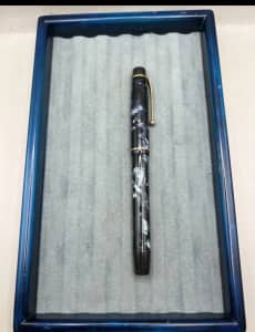 Onoto De La Rue 5601-88 Blue Marble Fountain Pen Medium Nib 1