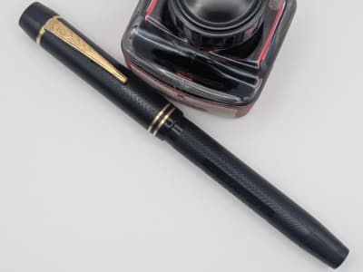 Vintage Onoto (De La Rue) Fountain Pen – Chased Pattern & 14k Gold Nib 1930's 1