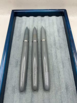 Parker 51 vacumatic fountain pen Lustraloy GT blue diamond dove grey 