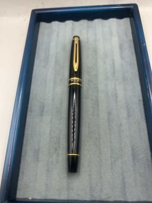 Waterman Expert Mk III Black Laque Fountain Pen, GT, M GP Steel Nib,