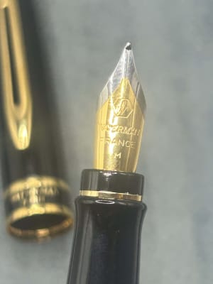 Waterman Expert Mk III Black Laque Fountain Pen, GT, M GP Steel Nib,