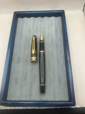 Waterman Expert Mk III Black Laque Fountain Pen, GT, M GP Steel Nib,