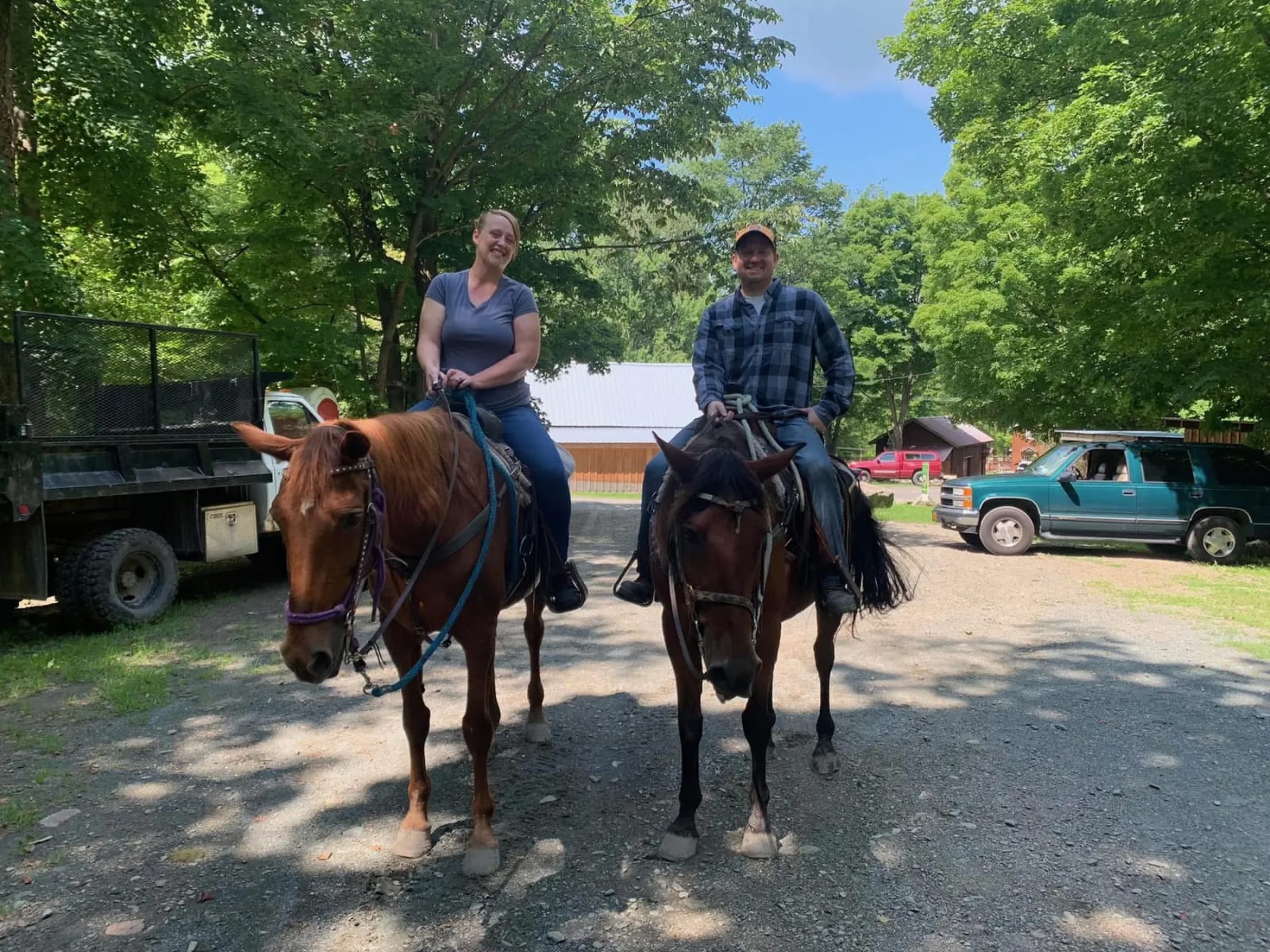 Two guests on horseback at OTP Ranch