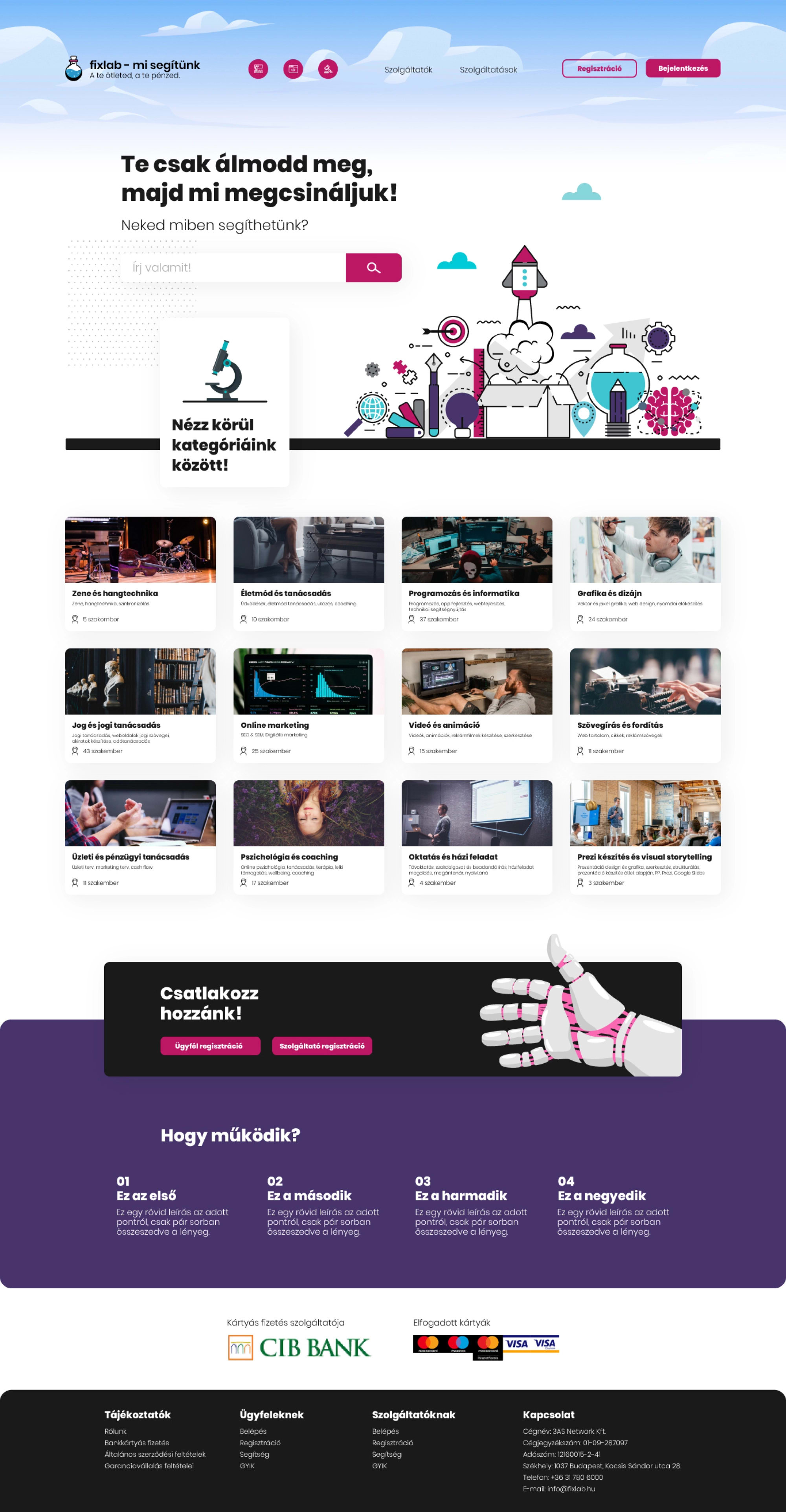 Fixlab.io arculat és UI dizájn