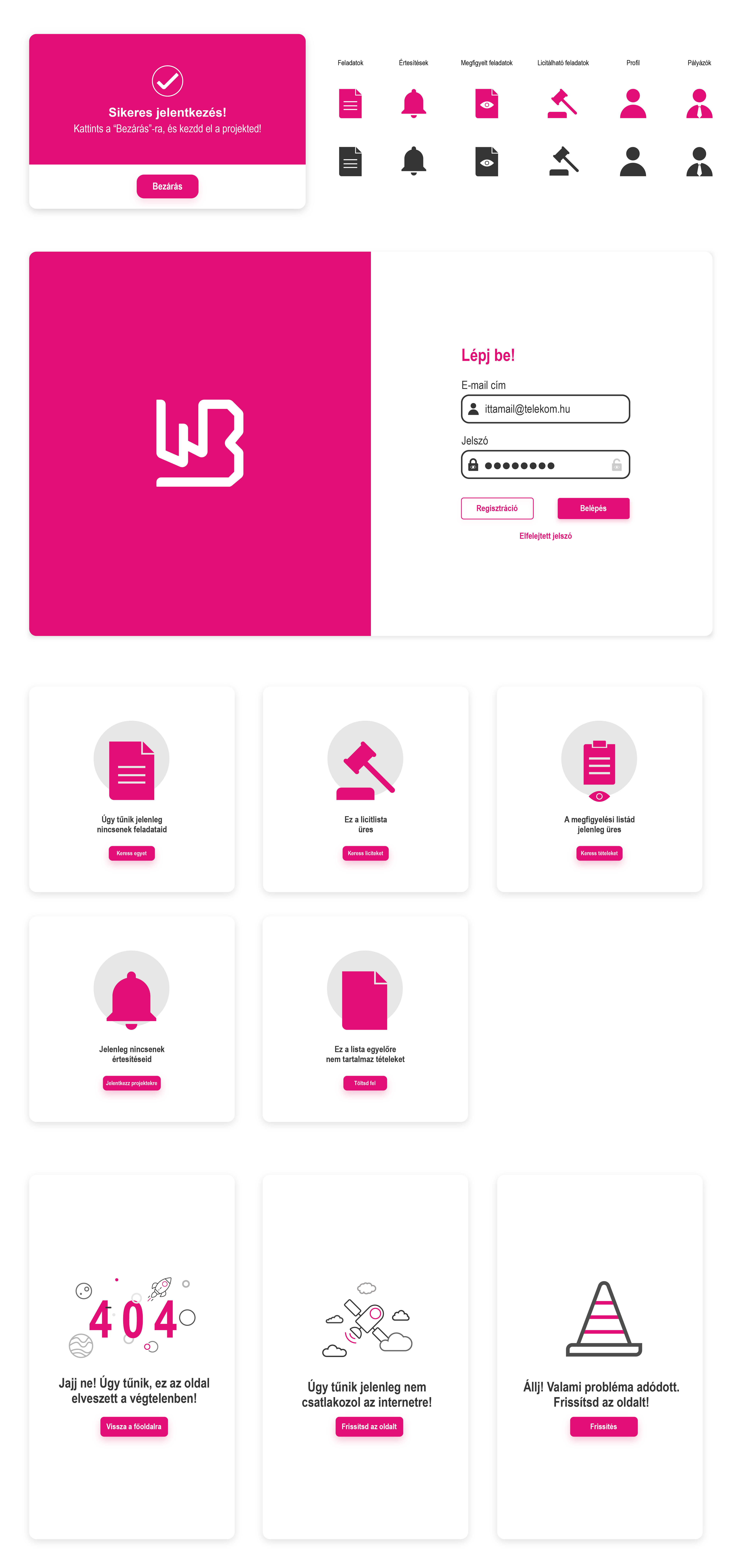 Logó és UI kit a T-Systems egyik applikációja számára