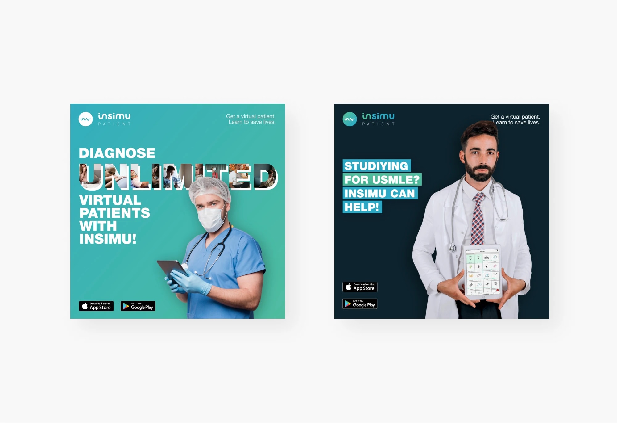 Insimu Patient social media megjelenés dizájnja