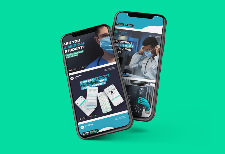 Insimu Patient social media megjelenés dizájnja