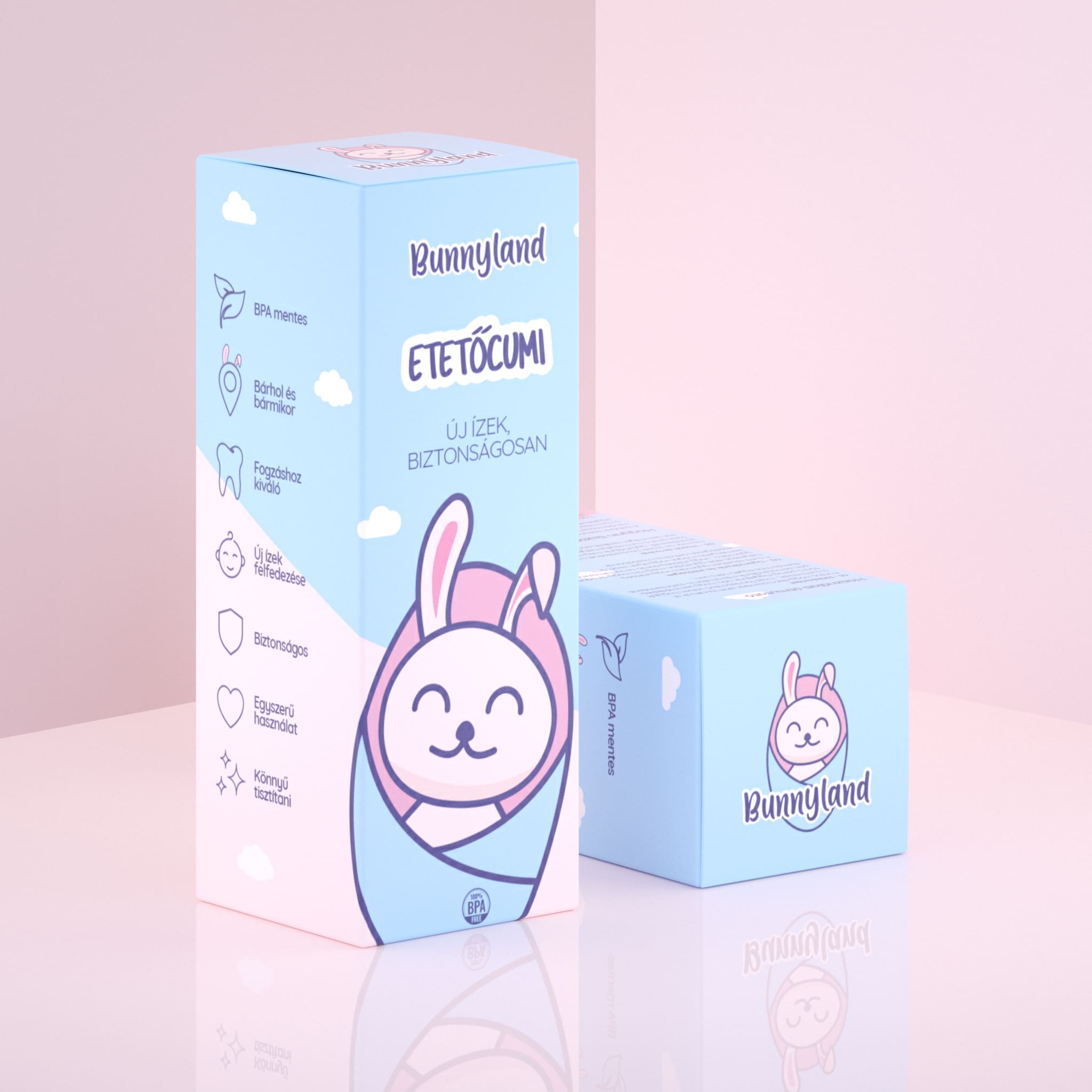 Bunnyland logó és csomagolástervezés