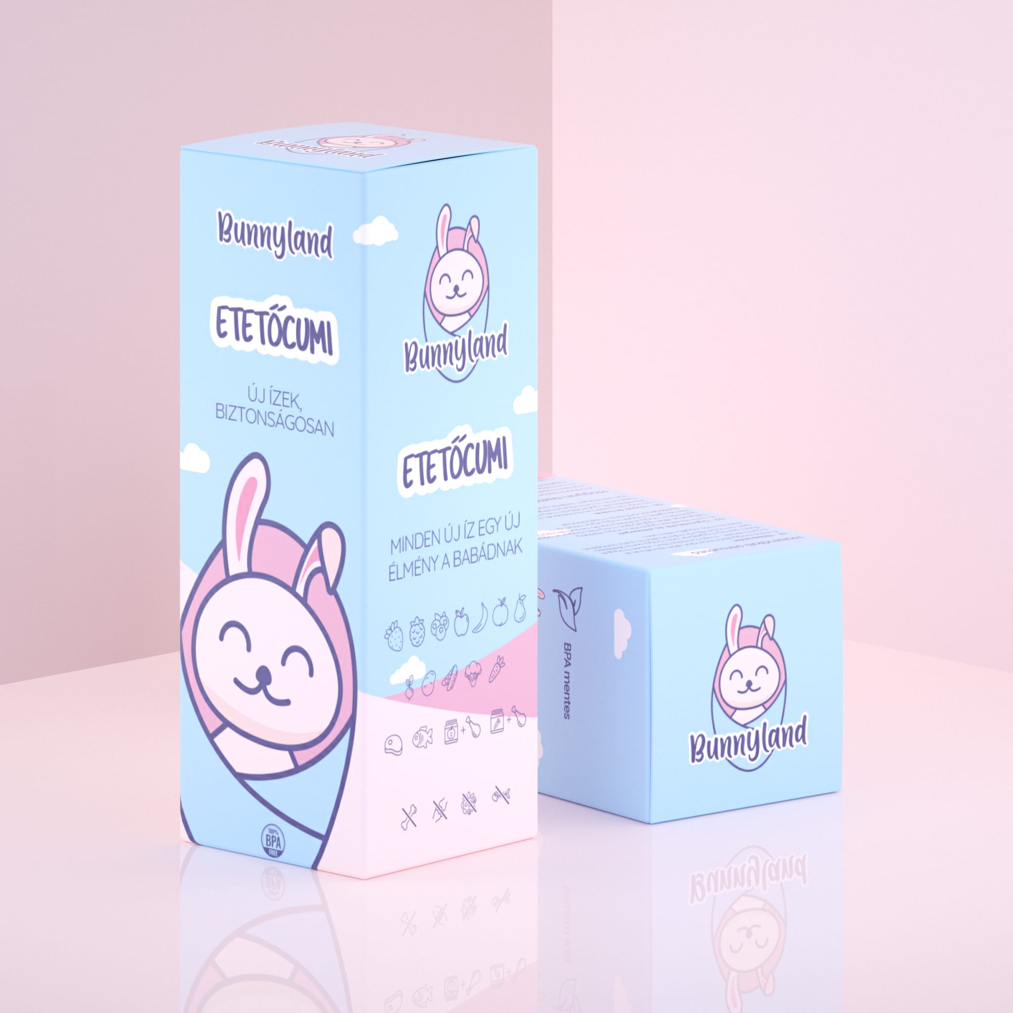 Bunnyland logó és csomagolástervezés