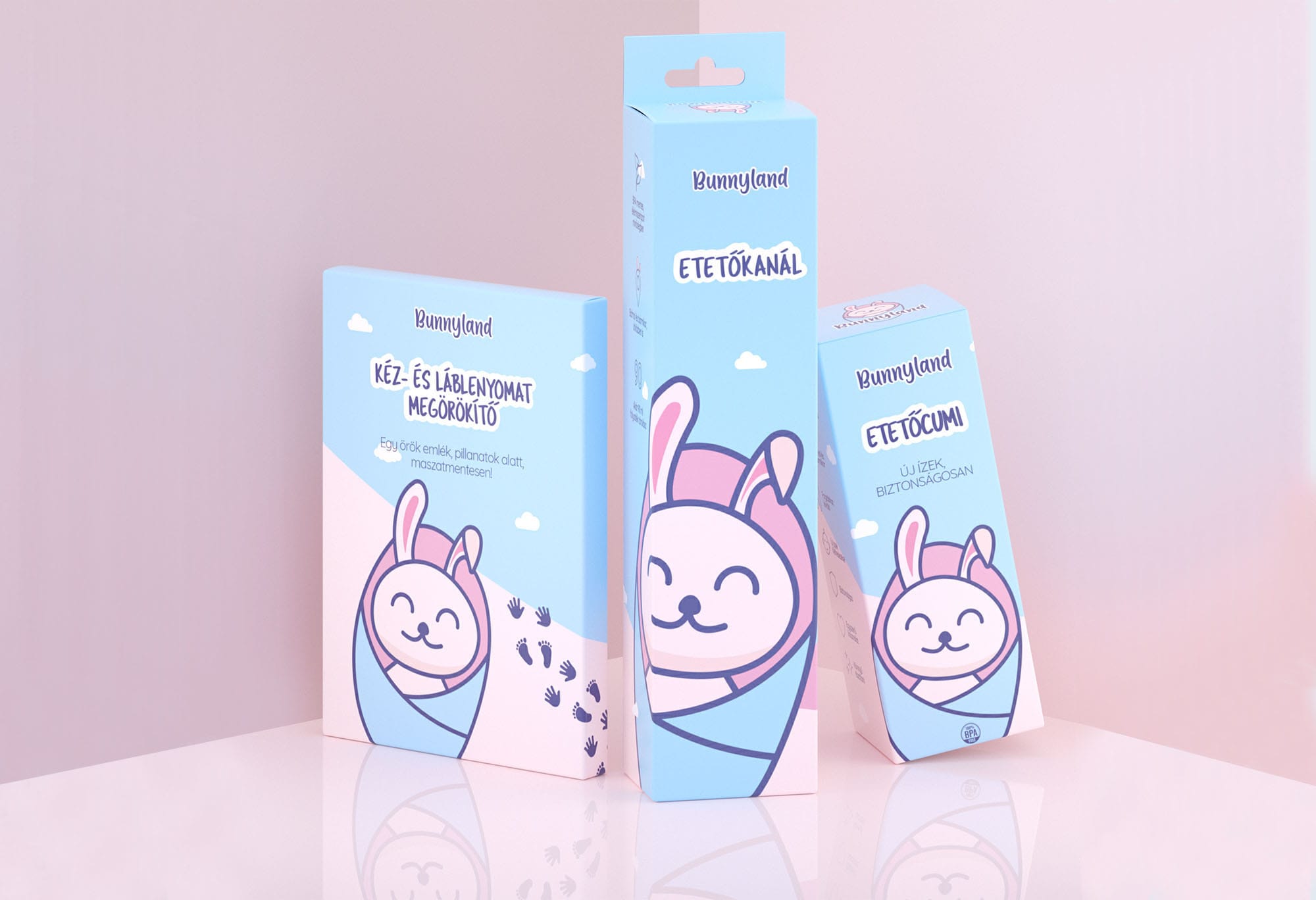 Bunnyland logó és csomagolástervezés