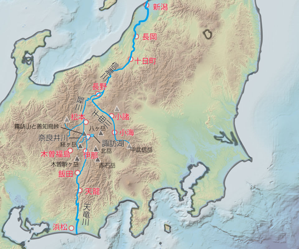 木曽の山々が隆起する前」を、想像してみる…長野県のど真ん中を「南北