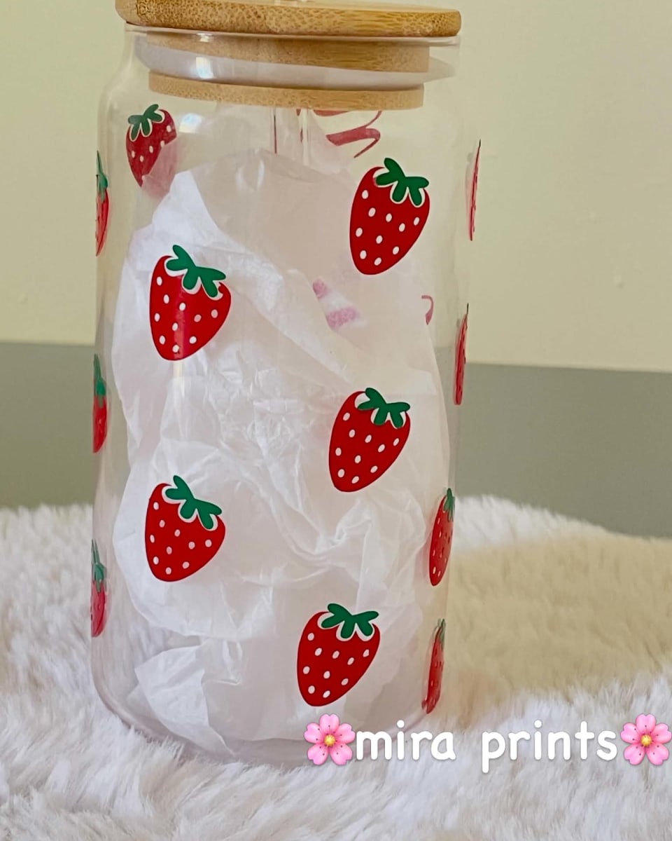 Verre personnalisé couvercle bambou & paille 🥤