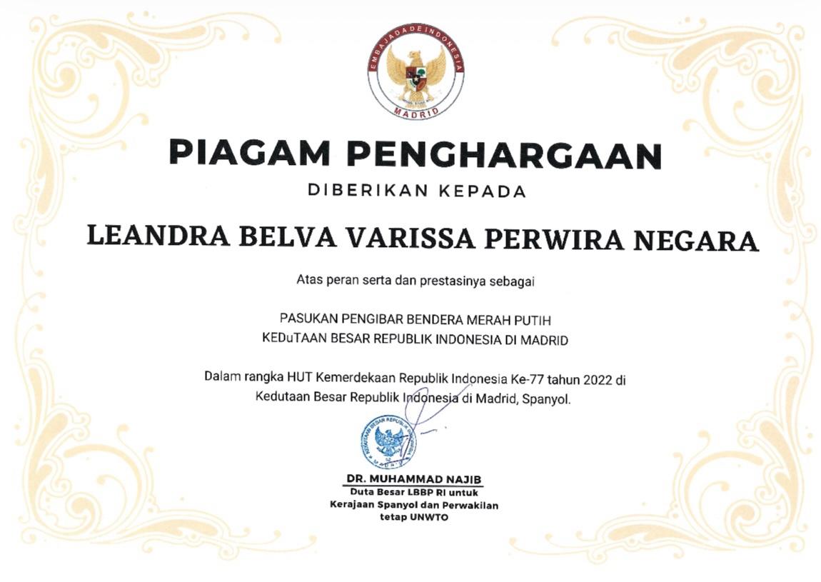 PASKIBRAKA 2022 KBRI MADRID
