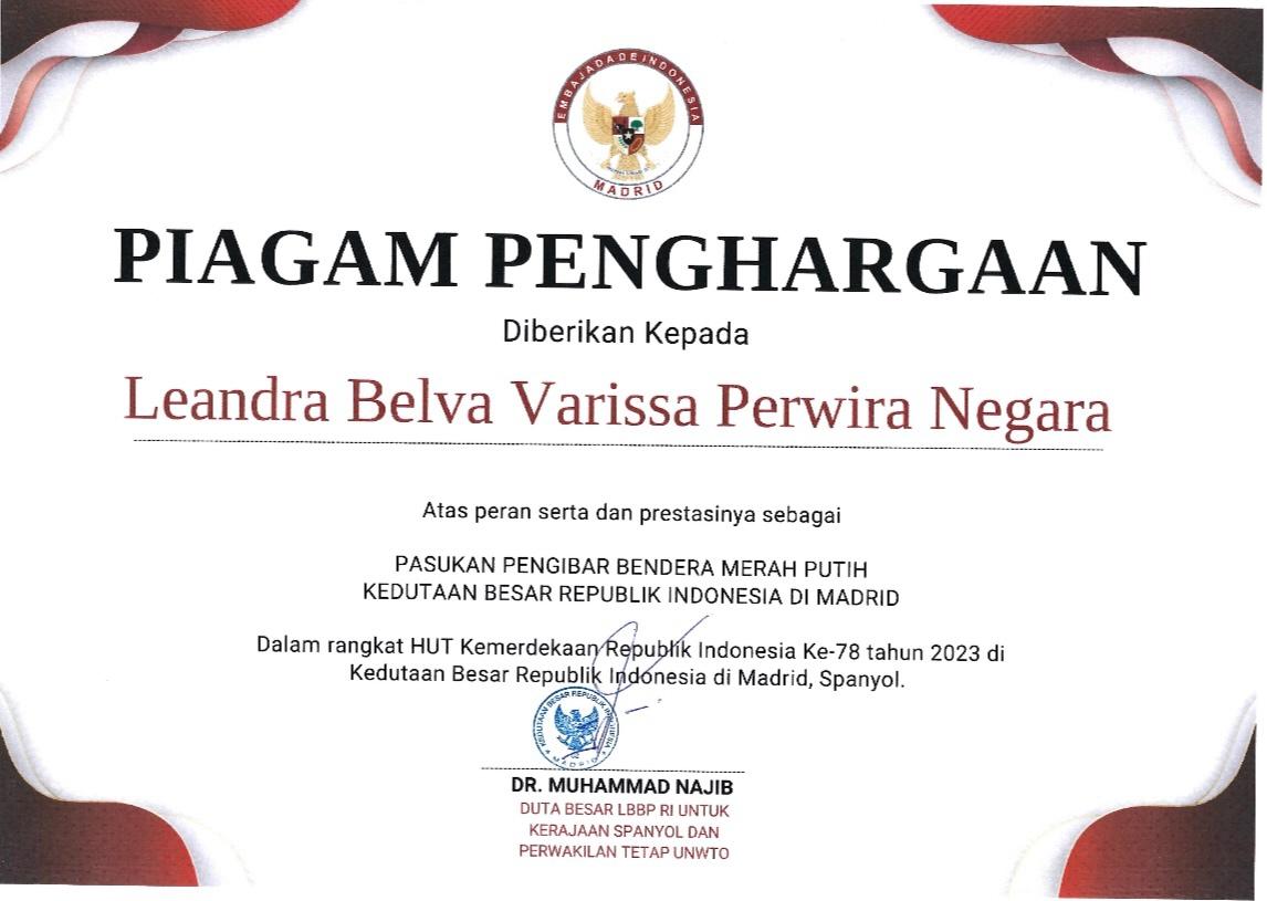 PASKIBRAKA 2023 KBRI MADRID