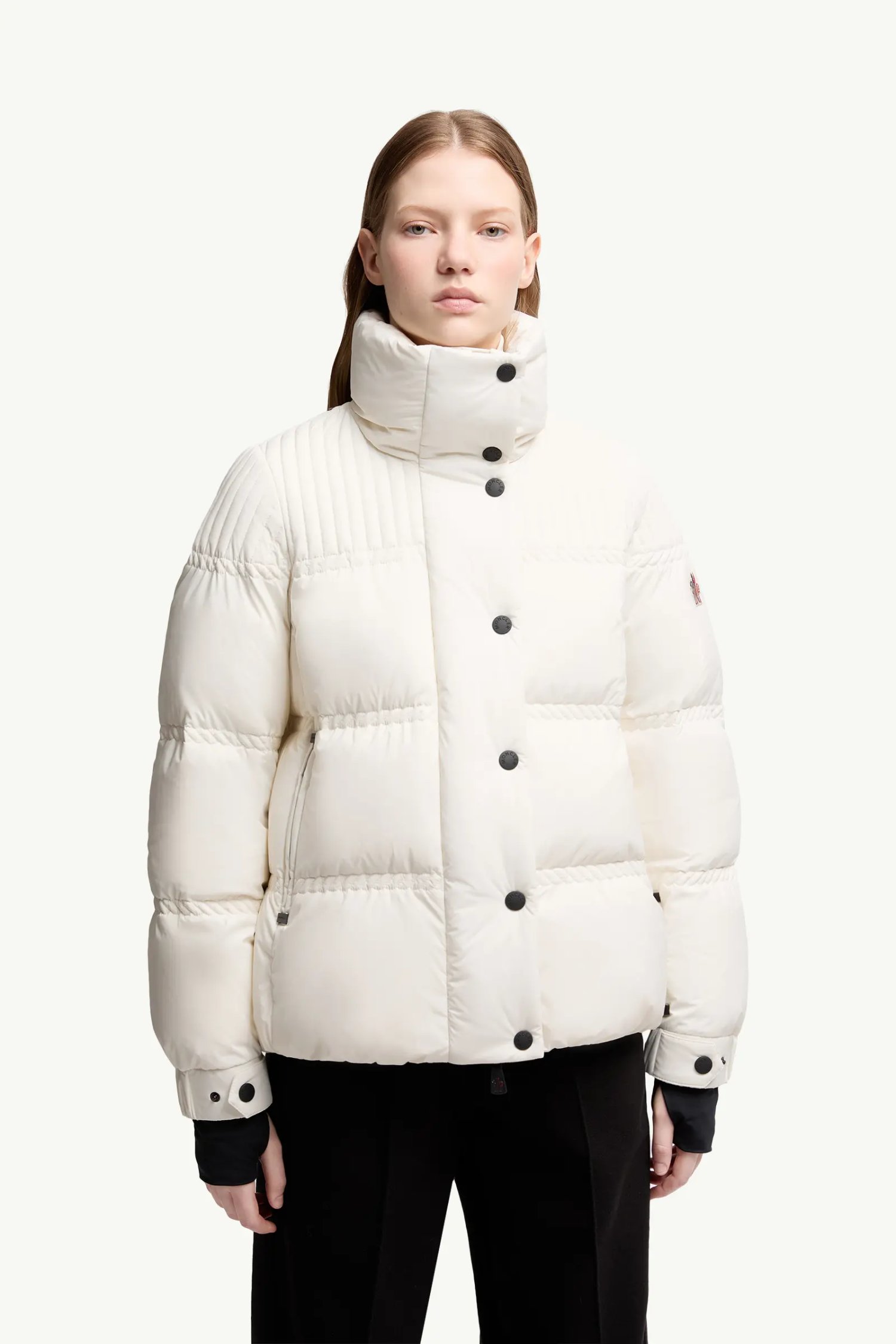 Moncler Anglin Short Stand‑Collar Ski‑Series Down Jacket