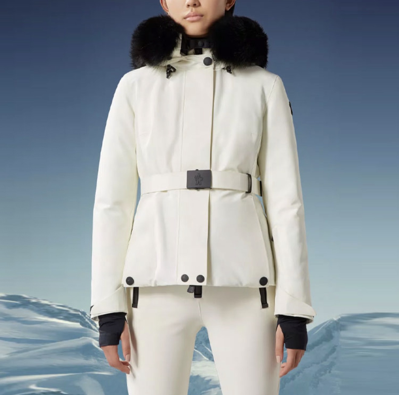 Moncler Grenoble Bauges Ladies Alpine Ski Jacket 4-Way Stretch Fabric Premium Goose Down Breathable Snowboarding Outerwear