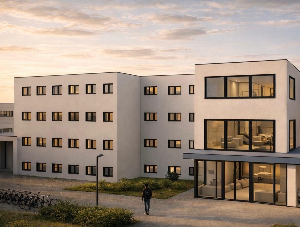 Rendering ingresso laterale Student Housing Torino