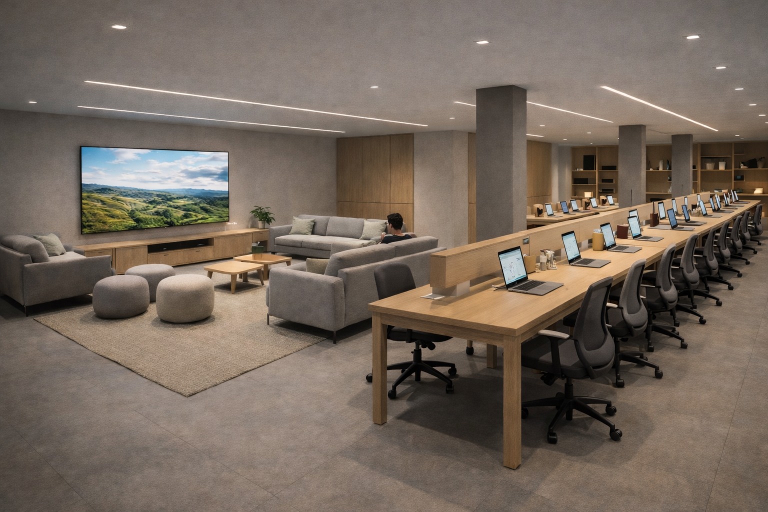 Rendering aula studio Student Housing Torino