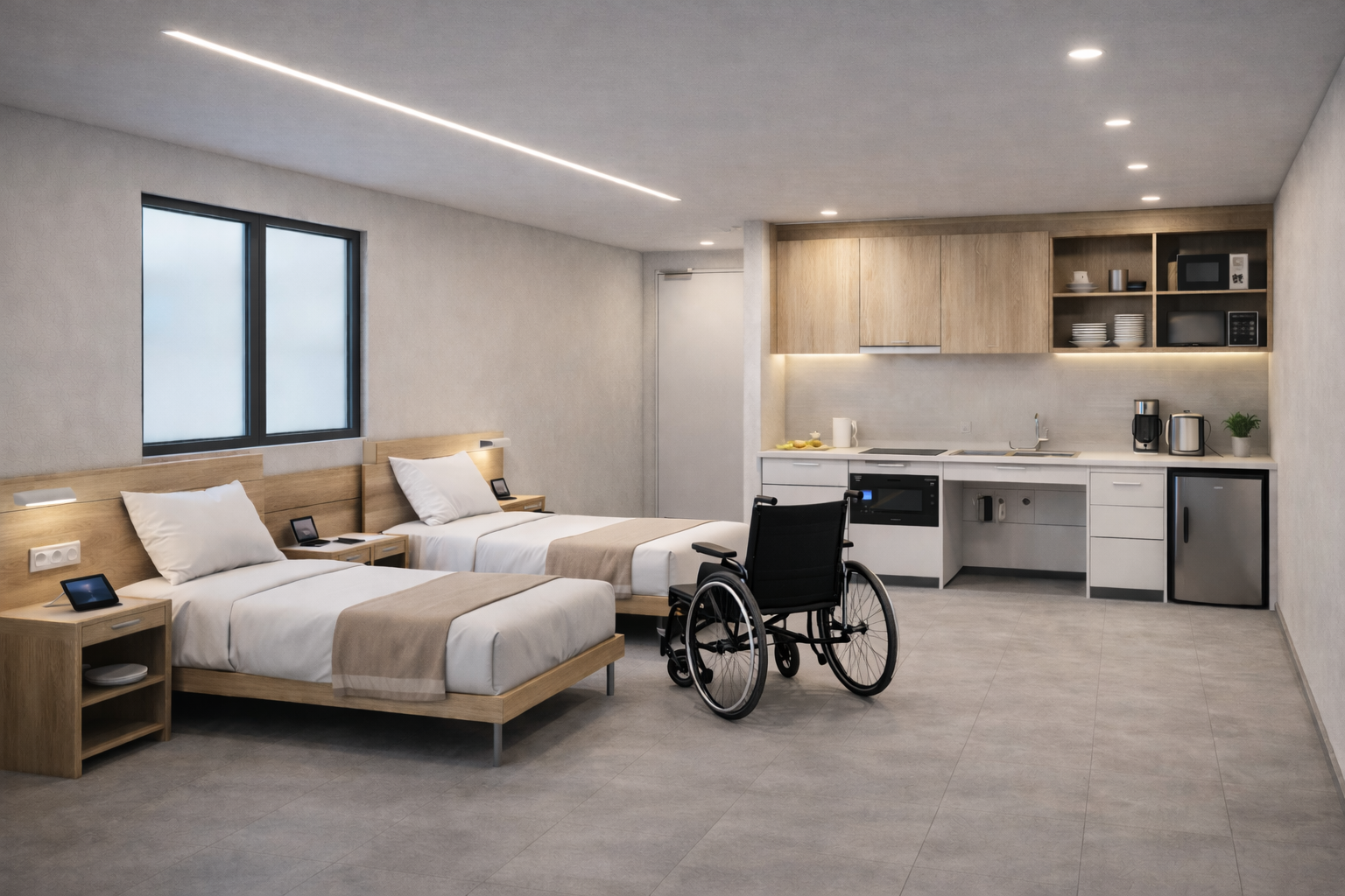 Rendering stanza accessibile Student Housing Torino