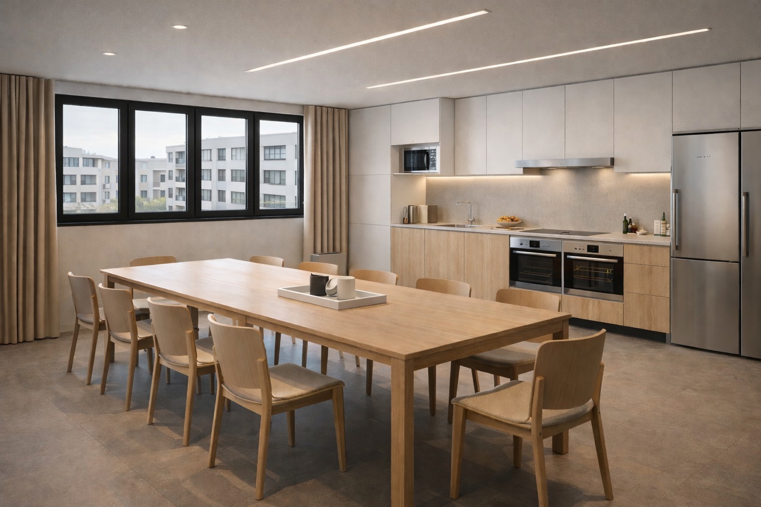 Rendering cucina comune Student Housing Torino