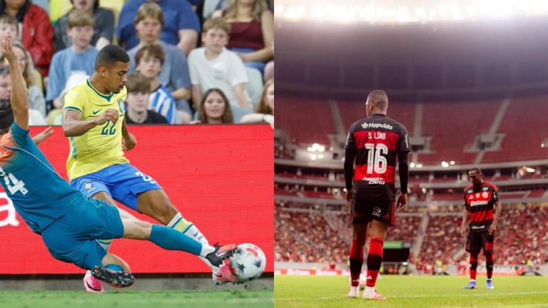 Samuel Lino do Flamengo: quase assistência em estreia pela Seleção