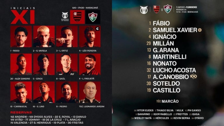 Flamengo e Fluminense definem escalações para clássico decisivo pelo Brasileirão