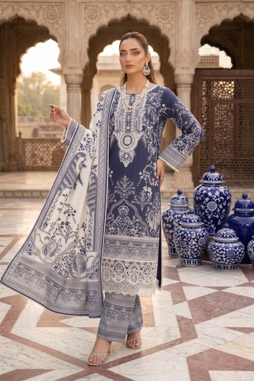 Heavy embrioed with mirror work 3 pc ready to wear