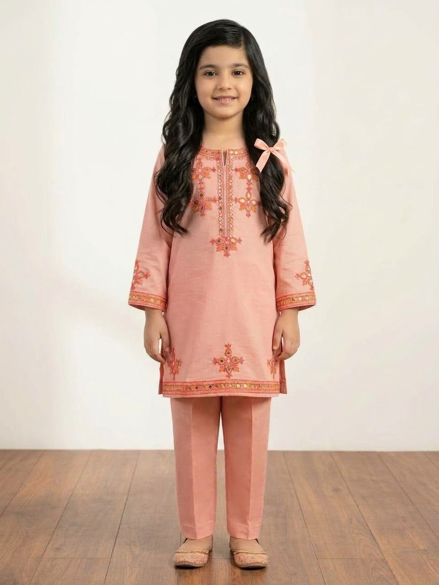 Premium Kids embroidered 2 pc ready to wear
