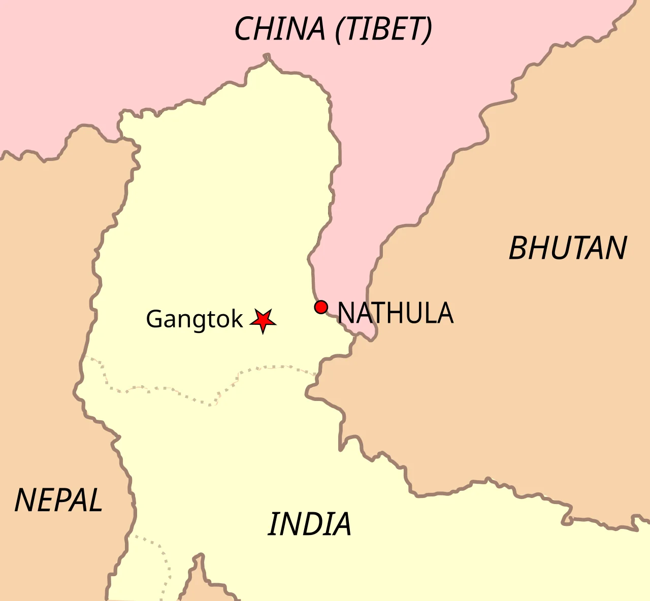 Nathu La border pass in Sikkim