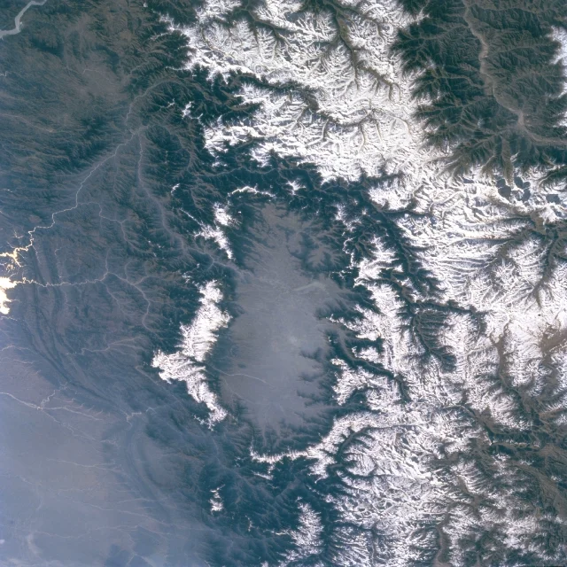 Kashmir Valley with Karewa terraces and Pir Panjal range