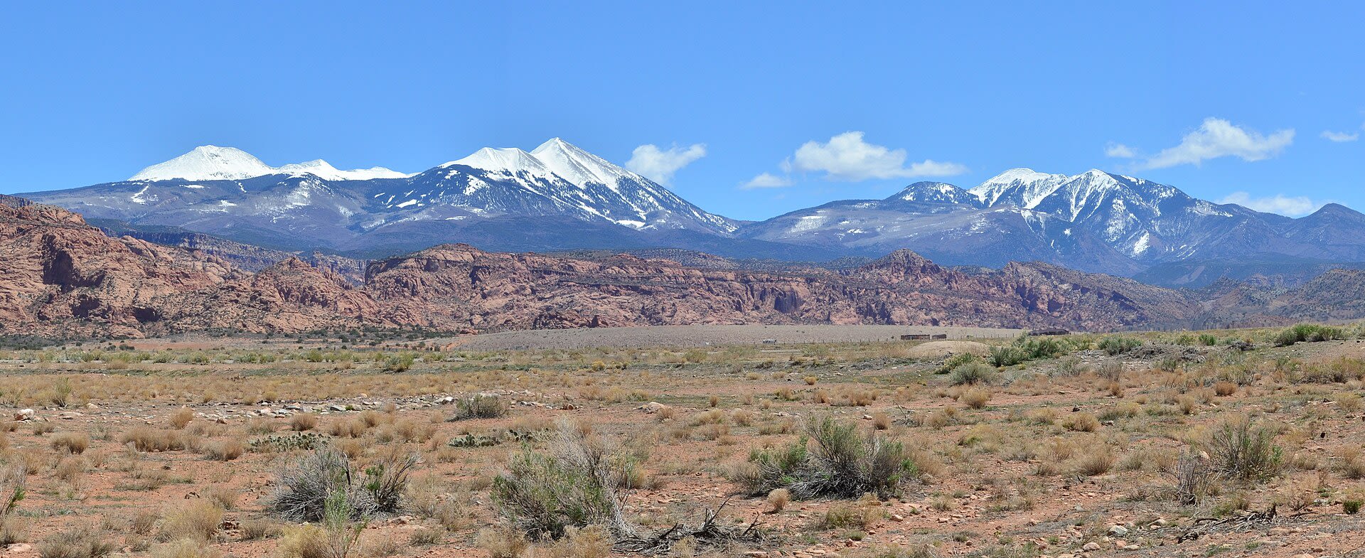 The La Sal Mountains above Moab, Utah in spring