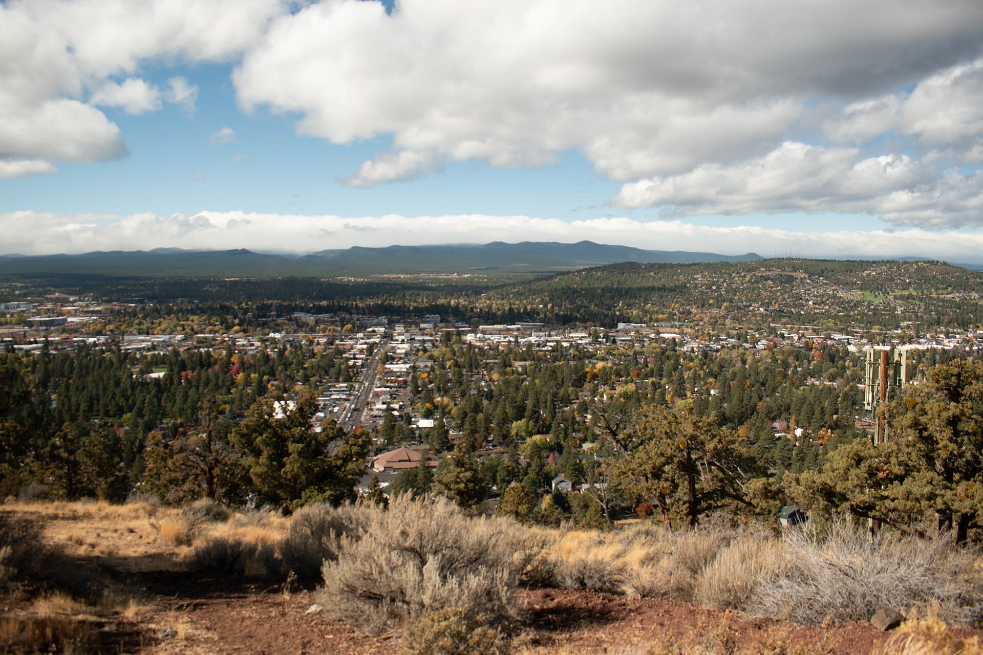 Panoramic view over Bend from the summit of Pilot Butte