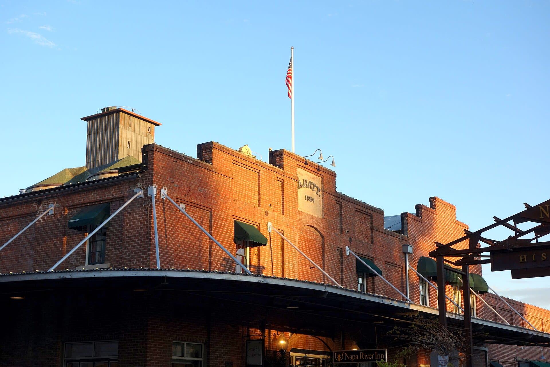 Historic Napa Mill buildings on the Napa River