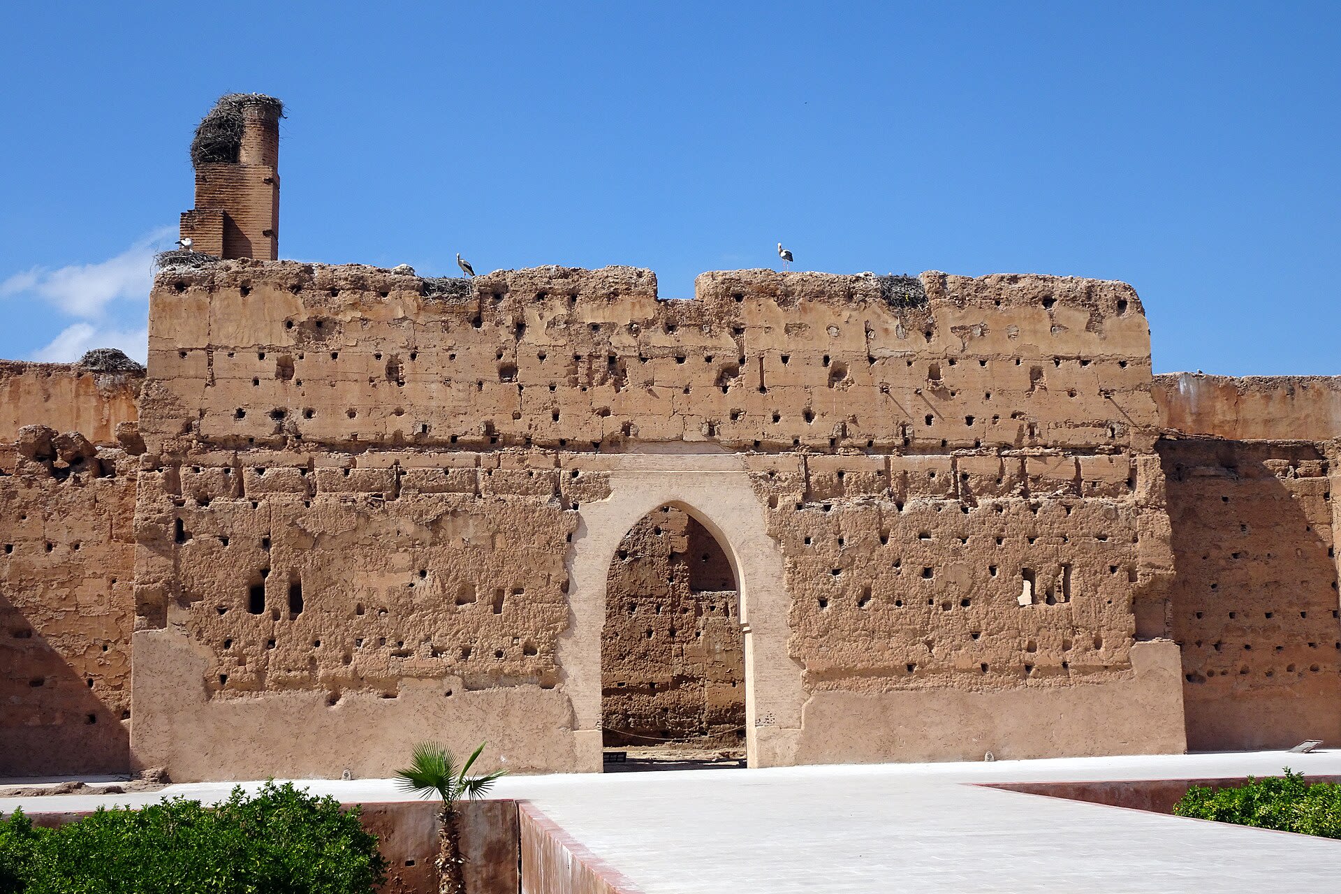 Ruins of the Palais El Badi palace complex opposite the Kosybar rooftop bar