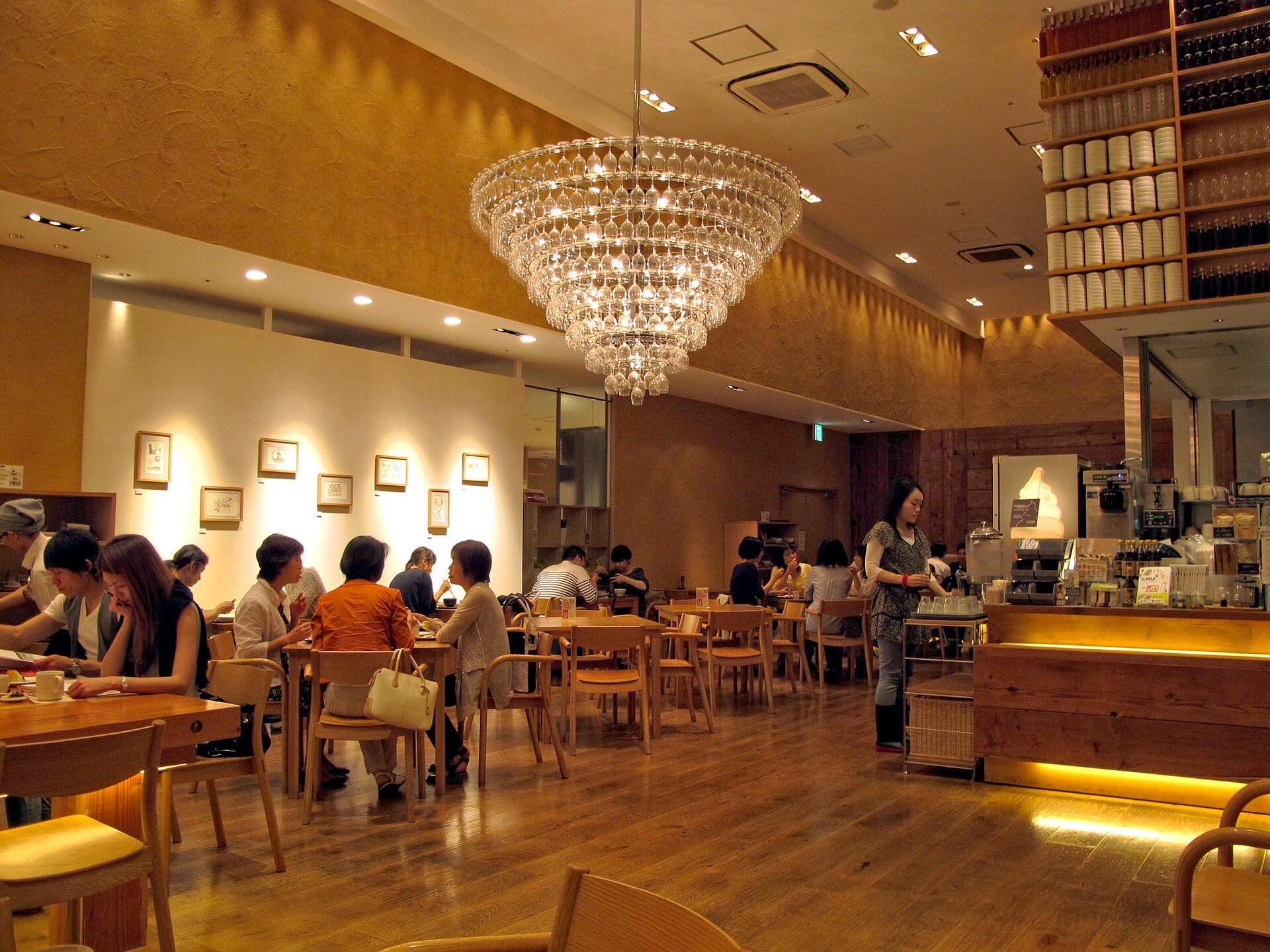 Minimalist interior of a coffee shop in Tokyo's Shinjuku district