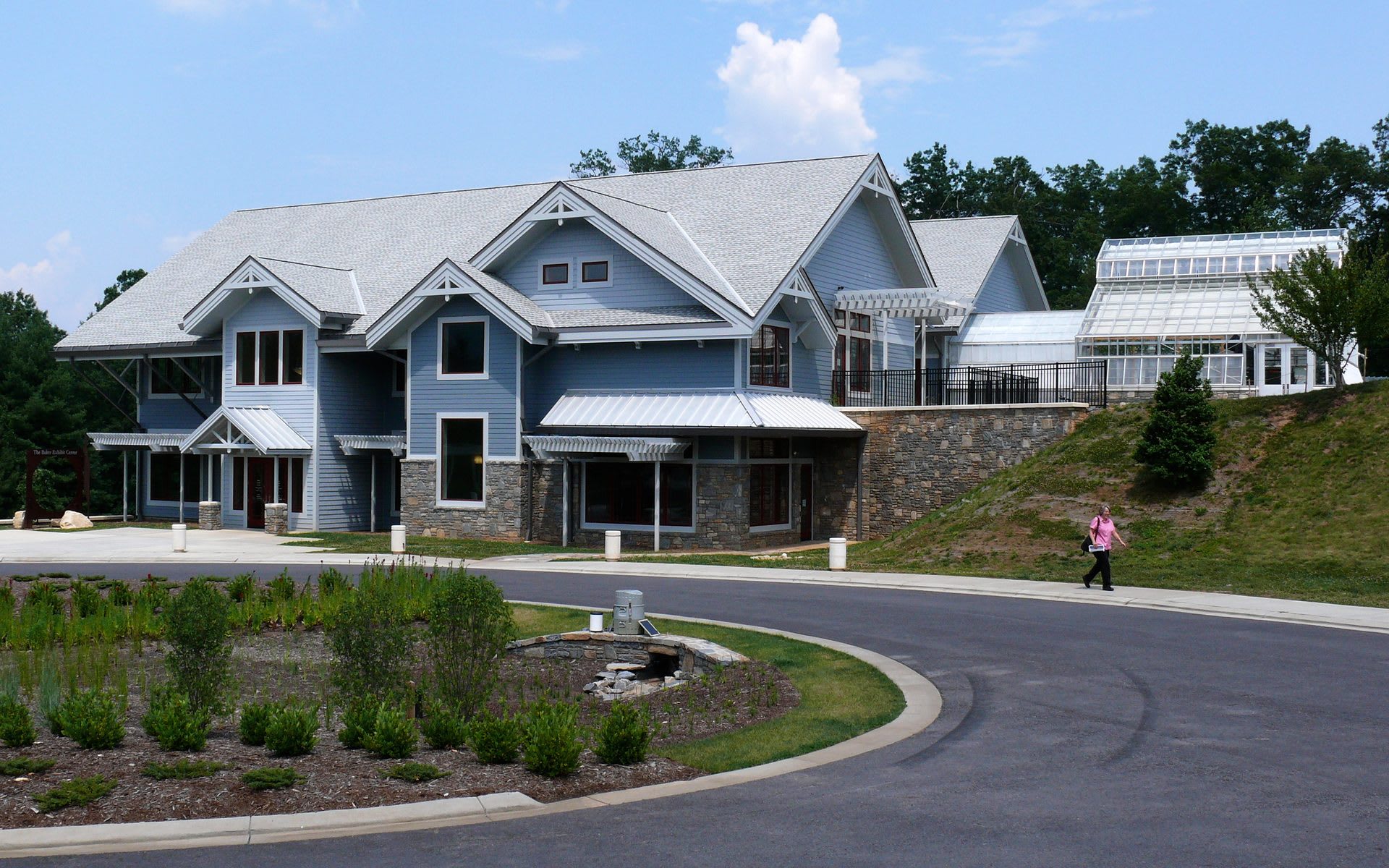 The Baker Exhibit Center building at the North Carolina Arboretum near Asheville