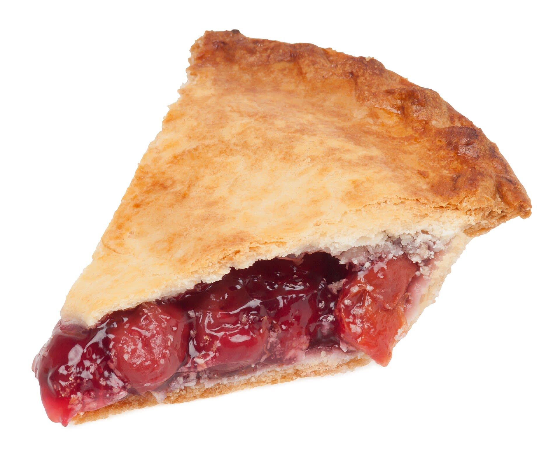 Slice of cherry pie on a plate