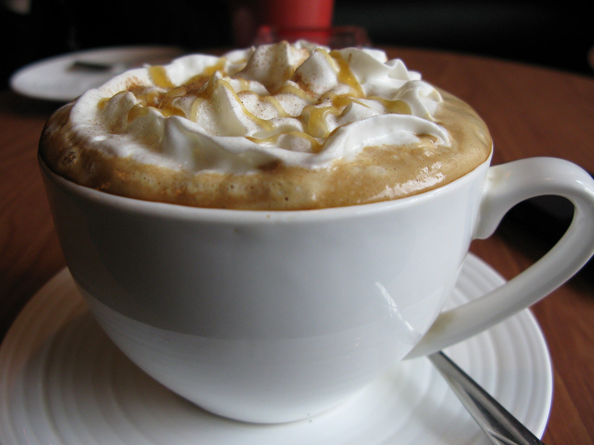 Latte served at a cafe