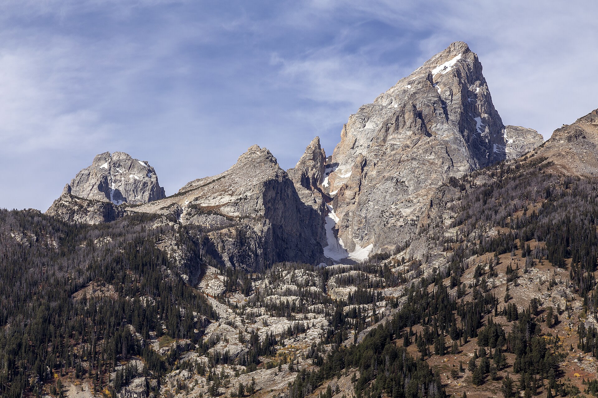 The Teton Range seen from Jackson Hole, Wyoming