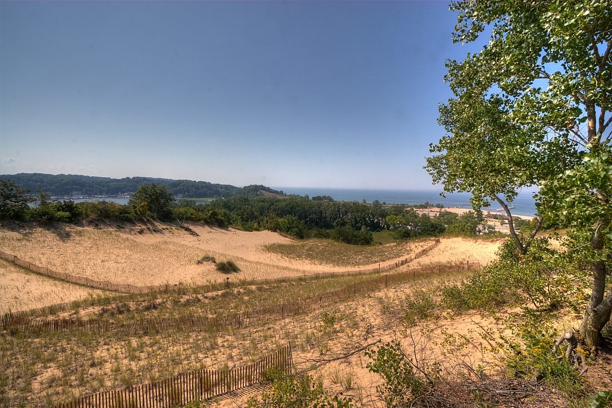 View from the top of the Mount Pisgah Dune Climb near Holland State Park, Michigan