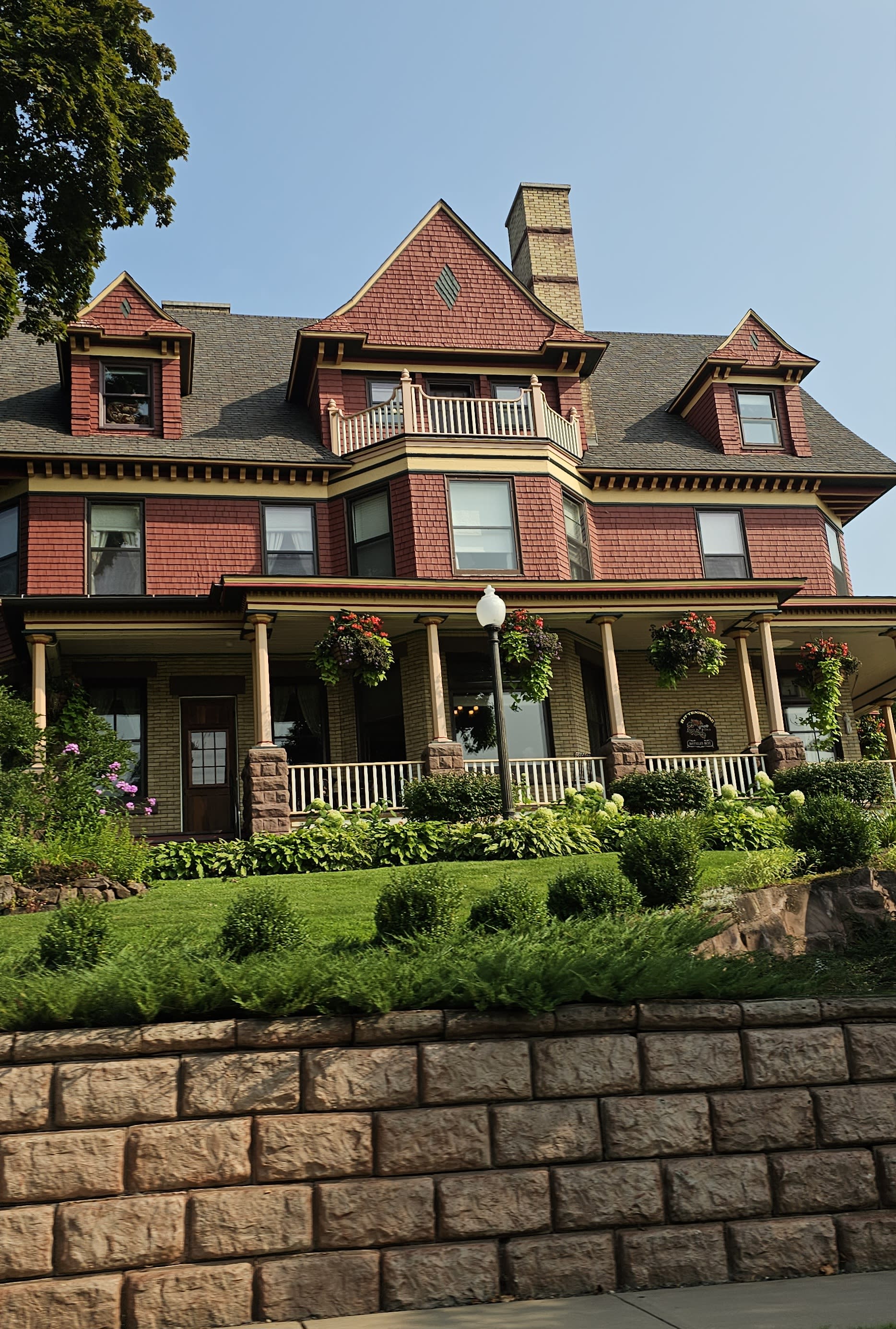 Victorian facade of the Old Rittenhouse Inn in Bayfield, Wisconsin