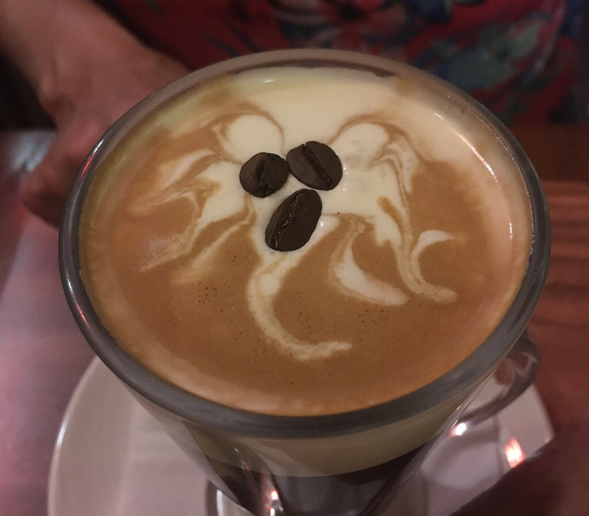 Cup of coffee with latte art