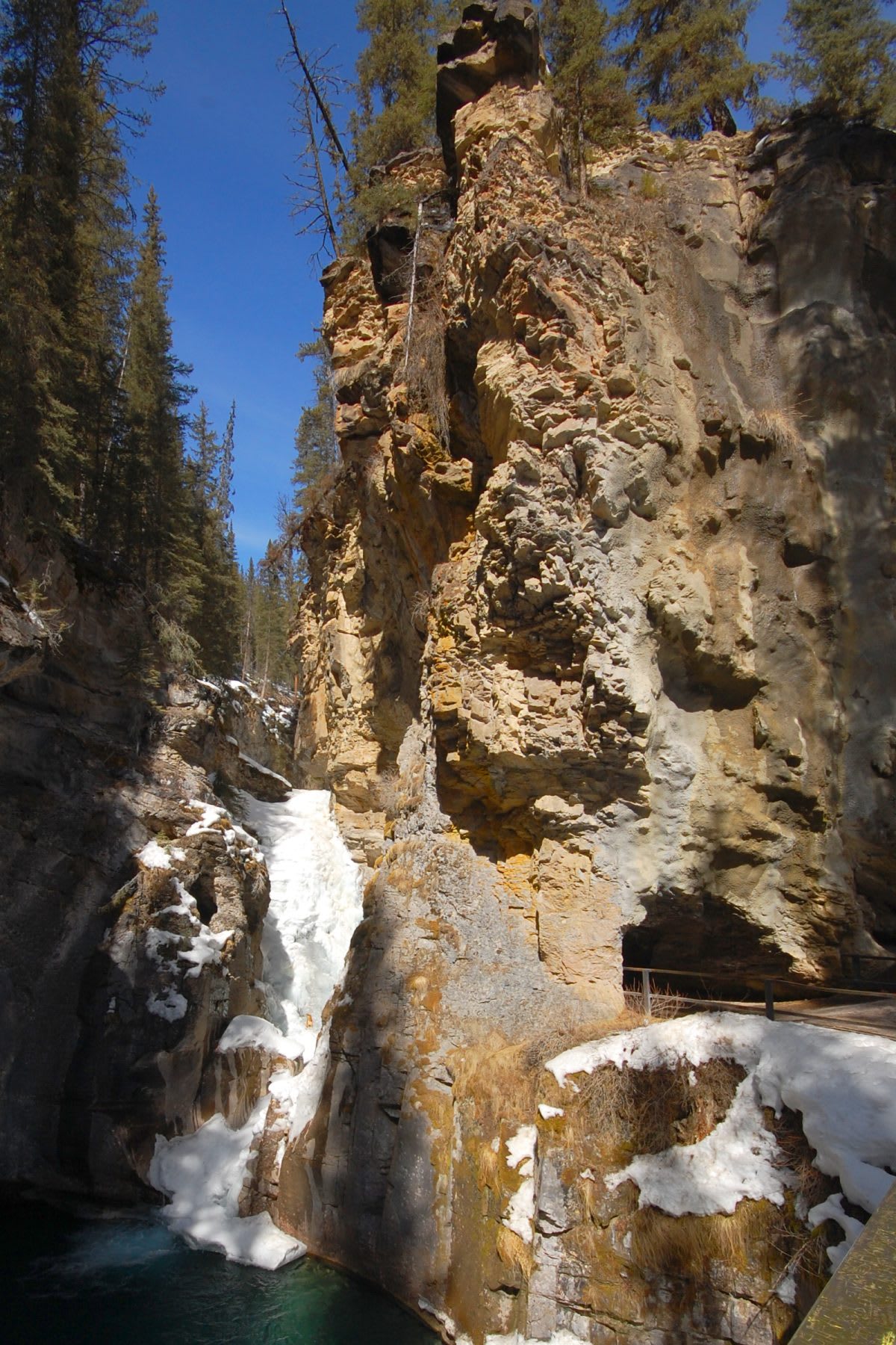 Lower Falls waterfall along the Johnston Canyon trail in Banff National Park