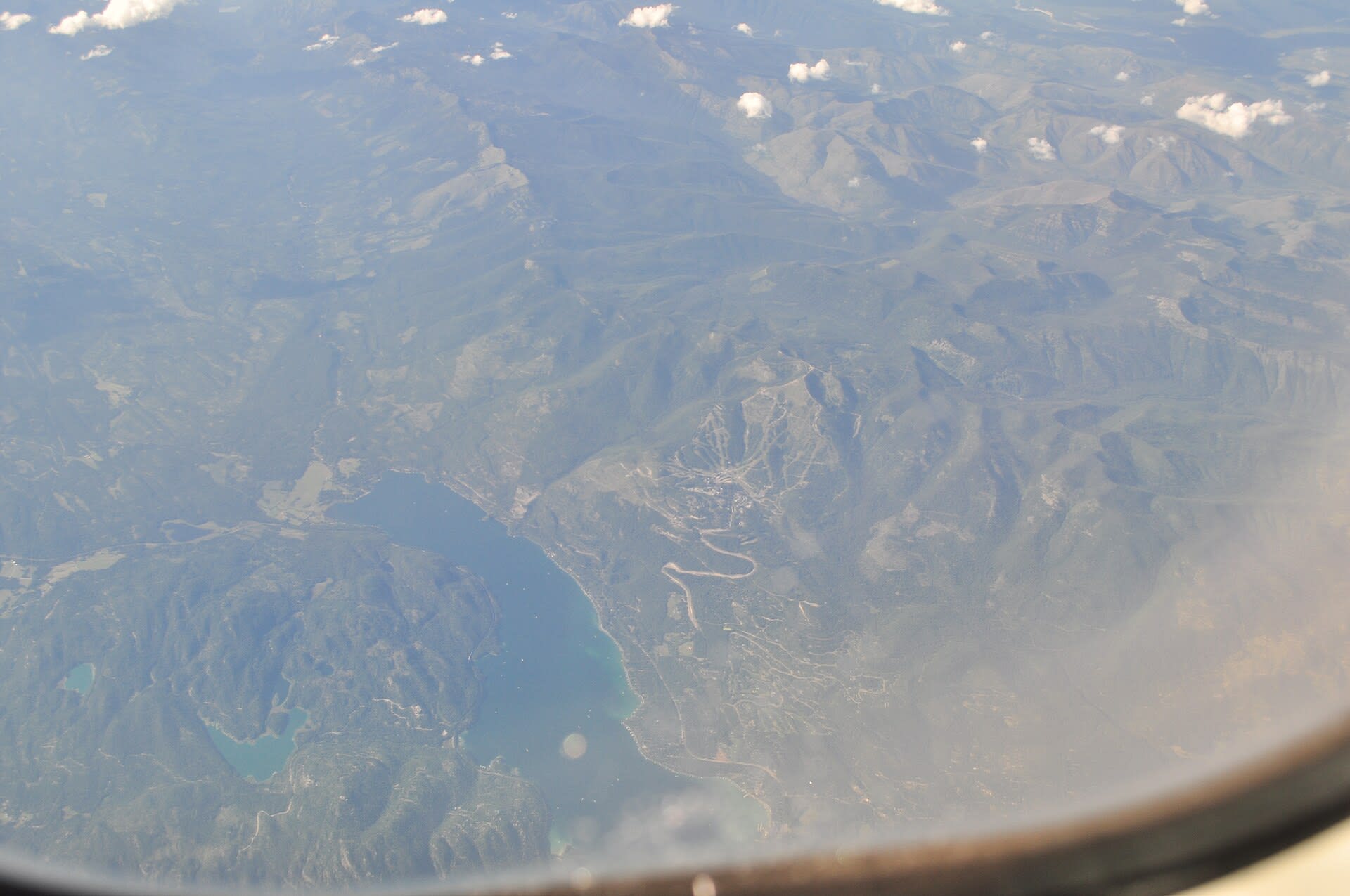 Aerial view of Whitefish Lake in Montana