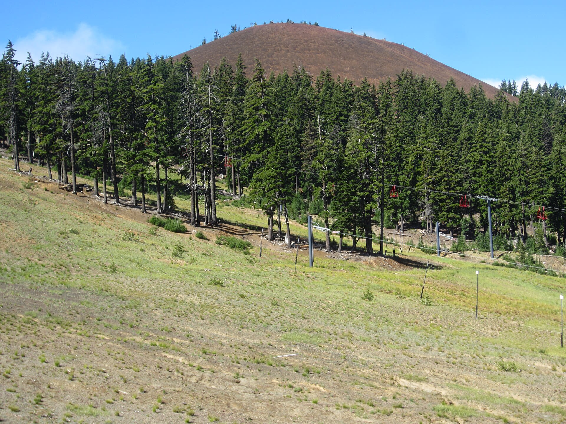 Ski resort facilities and slopes at Mt. Bachelor near Bend, Oregon