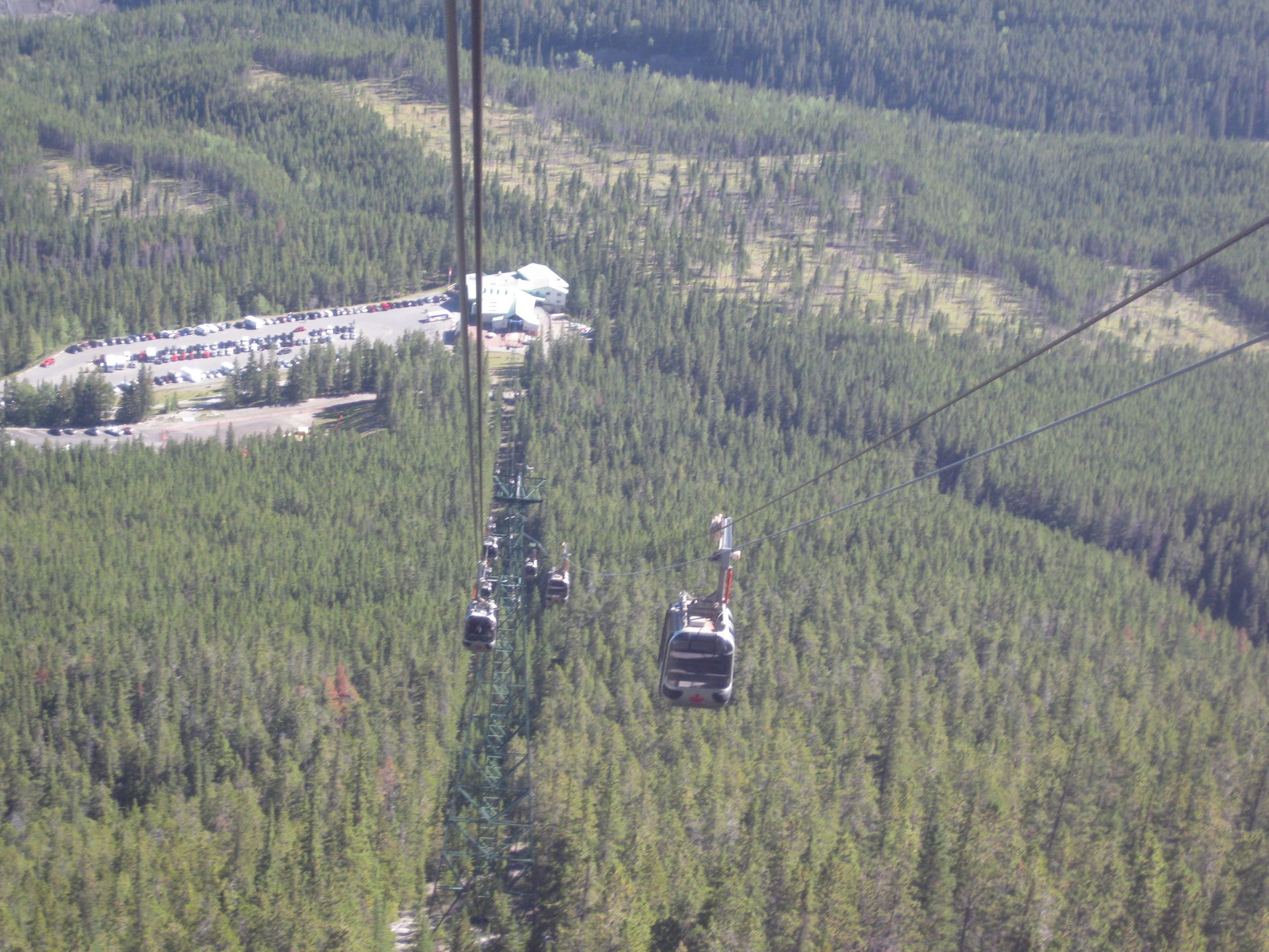 View of the Banff townsite and surrounding mountains from the Banff Gondola on Sulphur Mountain