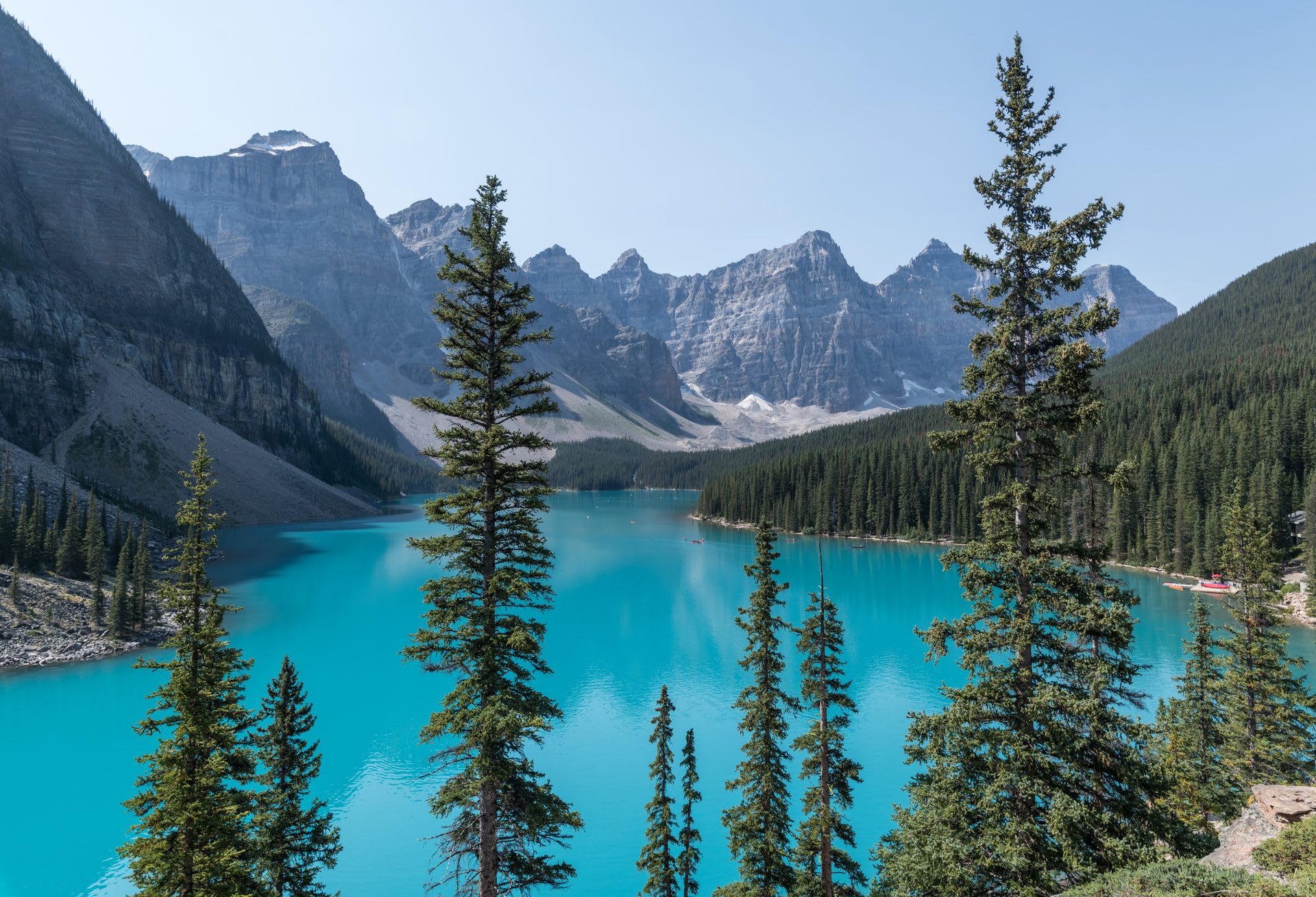 Moraine Lake and the Valley of the Ten Peaks viewed from the Rockpile trail, Banff National Park